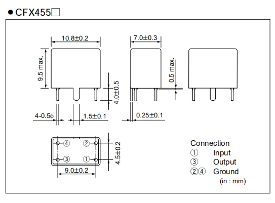 CFX455 E 455 kHz SSB single sideband narrow sideband communication ceramic filter Murata