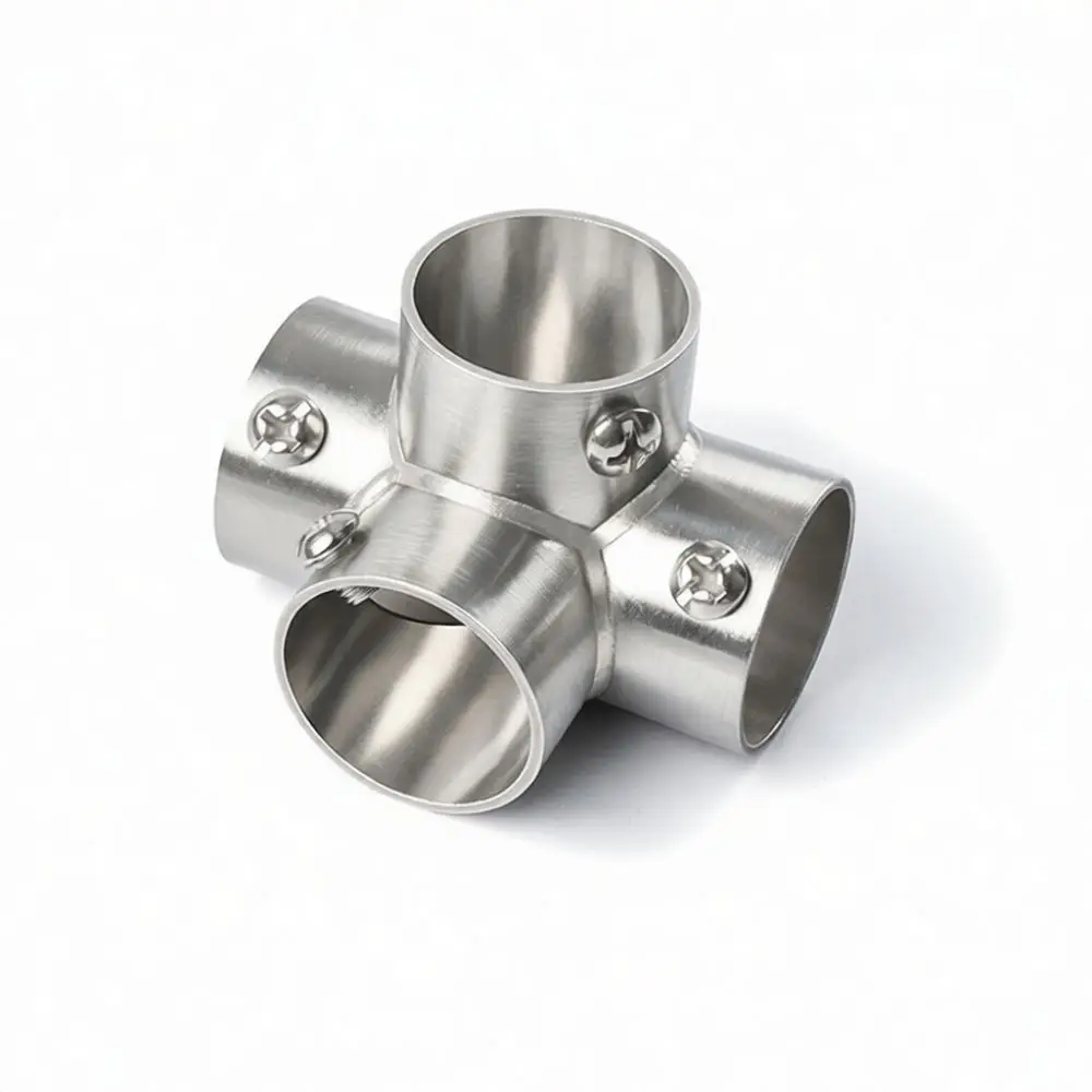 Universal Steel Pipe Connector Fitting For Round Tube Assembly Durable Metal Corner Joint Fastener For Shelf Rack