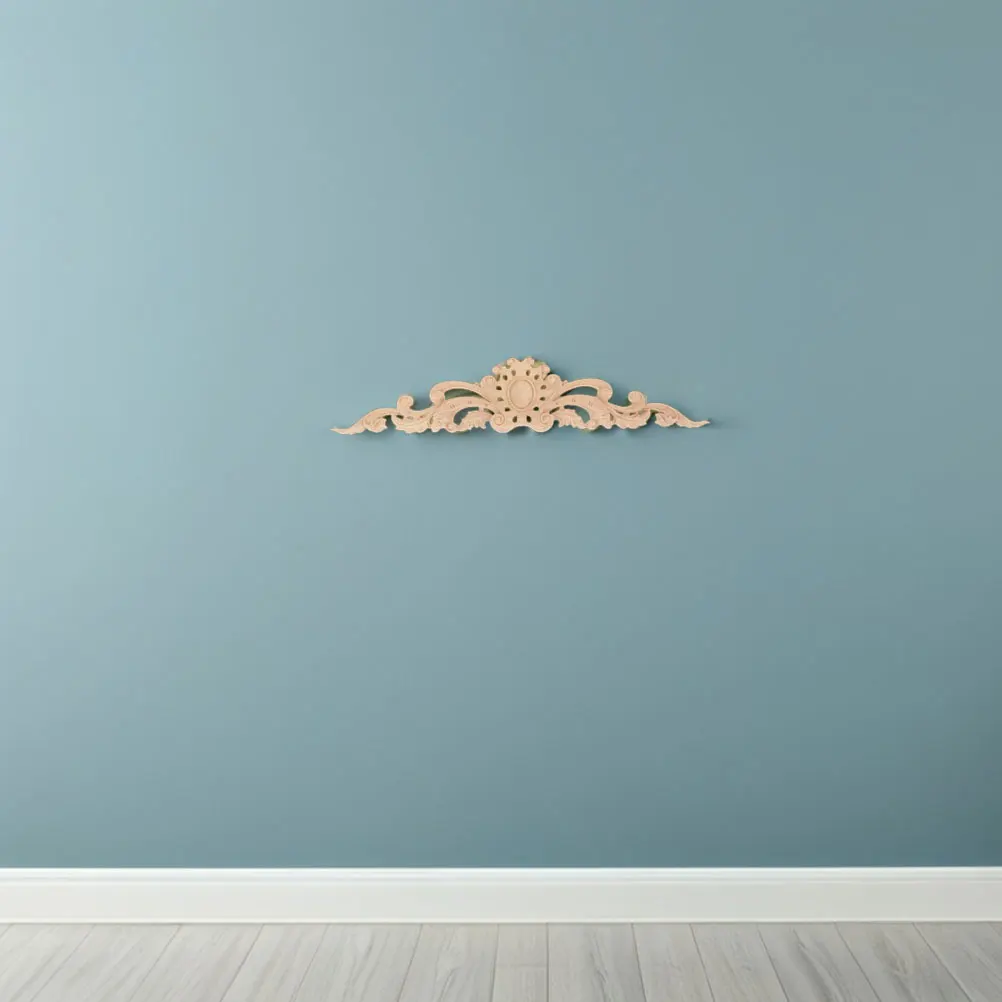 

1pcs Wooden Onlays For Furniture Unpainted Carved Appliques Diy Home Decor Retro Cabinet Door Dresser Craft Decorative Pieces