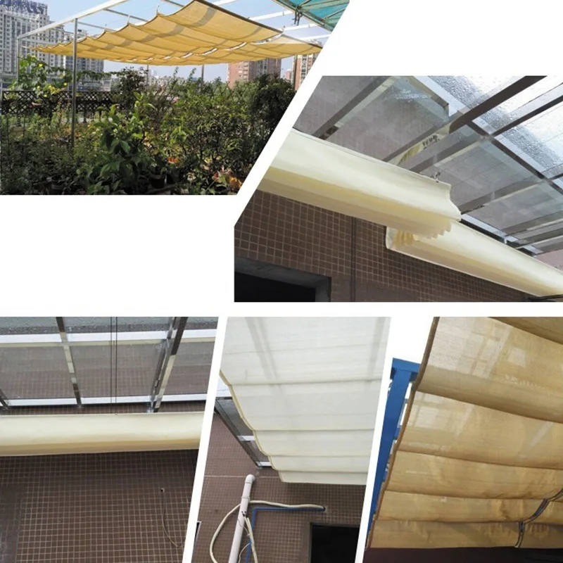 Telescopic Wave Sunshade HDPE Anti-UV Shading Net 0.9m Width Home Terrace Balcony Privacy Safety Fence Netting Canopy Shadow