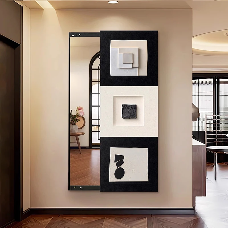 ZLiving Room Modern Mirror Art Full Body Vintage Funky Luxury Mirror Korean Style Bedroom Nordic Square Espelhos Home ProductsZ