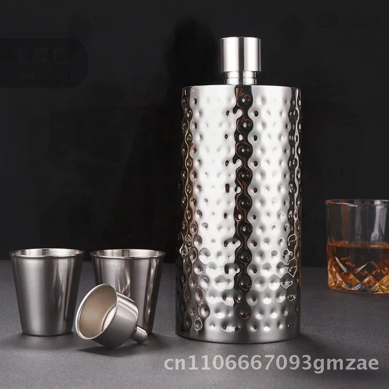 

Premium 304 Stainless Steel Hip Flask 2kg Portable Cylindrical Liquor Bottle with Modern Minimalist Design - Various Styles