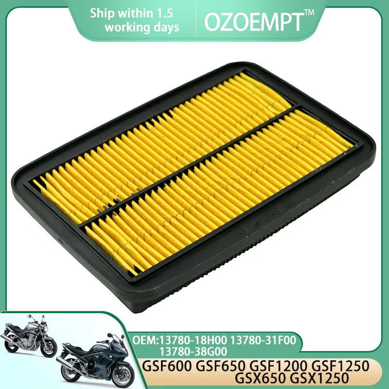 

OZOEMPT Motorcycle Air Filter Apply to GSF600 GSF650 GSF1200 GSF1200S GSX650F GSX1250F OEM:13780-18H00 13780-31F00 13780-38G00