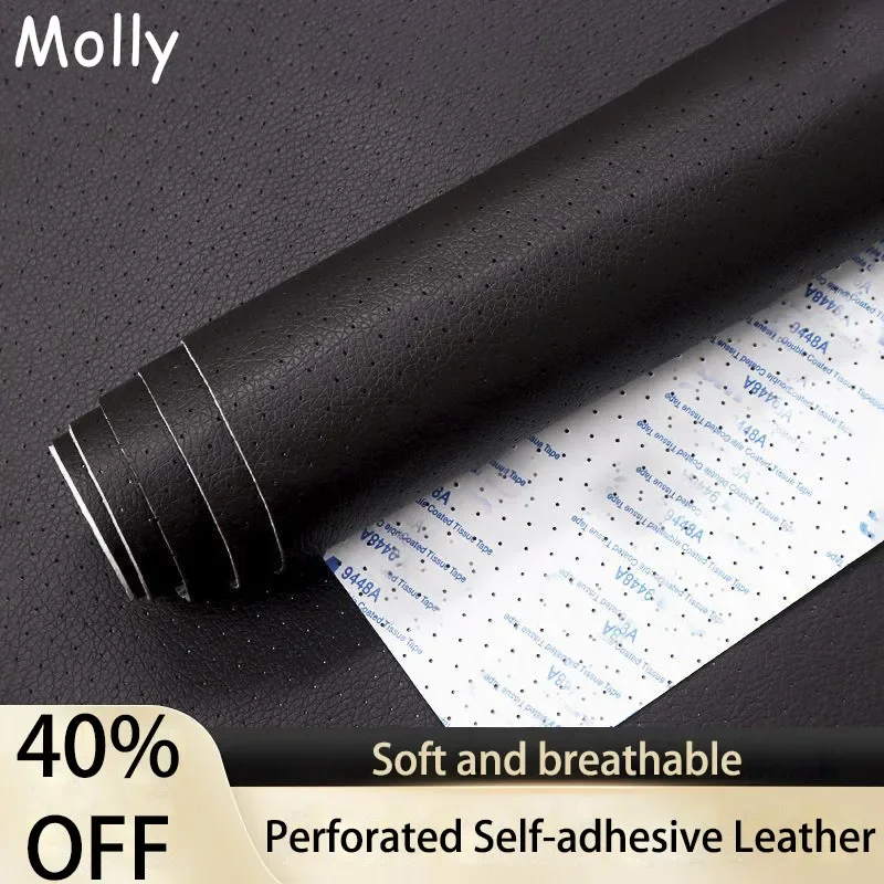 

Breathable Self-Adhesive Leather Patches, Leather Repair Tape for Sofa Car Seat Table Office Chair Furniture,Black Leather Tape