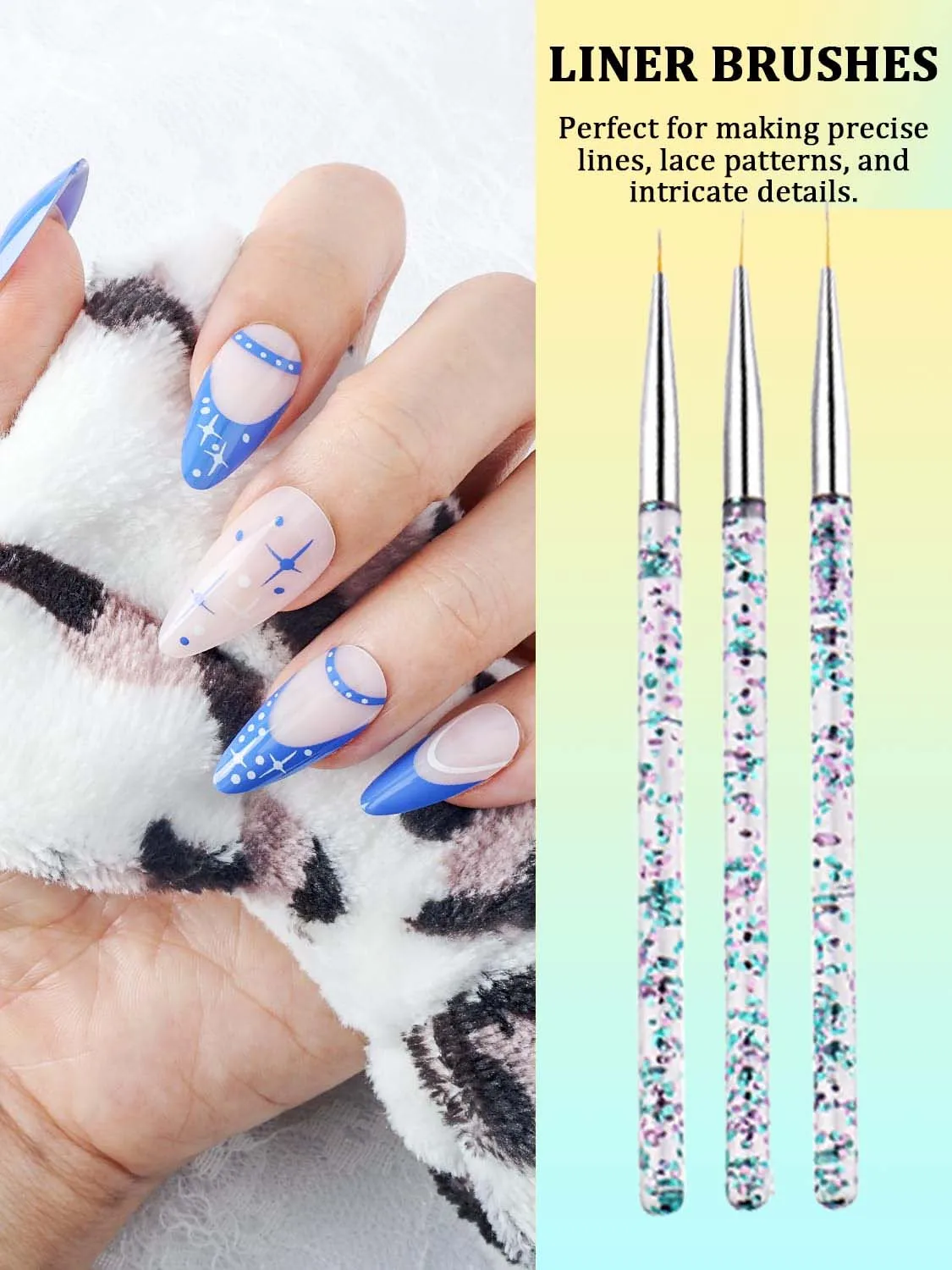 33PCS Pennelli per nail art Set Strumenti per nail art Strumenti per punteggiare le unghie a doppia estremità Pennelli per design delle unghie Penna per disegno delle unghie per il design delle unghie
