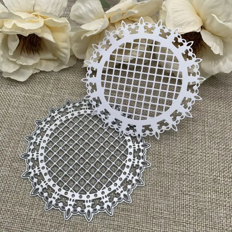 Lace grid disc frame Metal Cutting Dies Stencils For DIY Scrapbooking Decorative Handcraft Die Cutting Template Mold