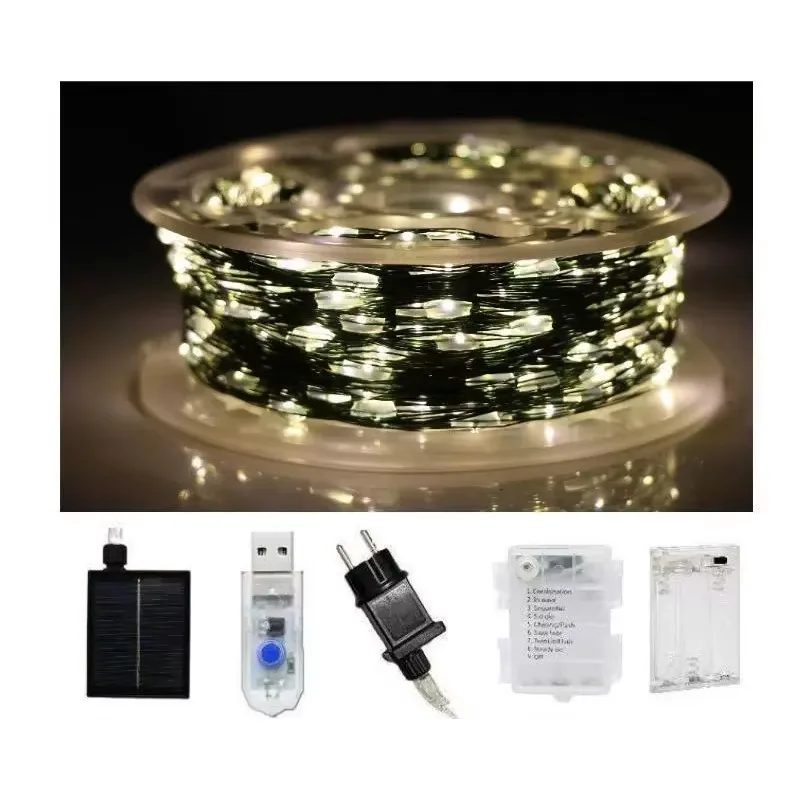 Waterproof Outdoor Light Emitting Diode Fairy String Lights Home Christmas Party Wedding and Holiday Decor Garland Lights