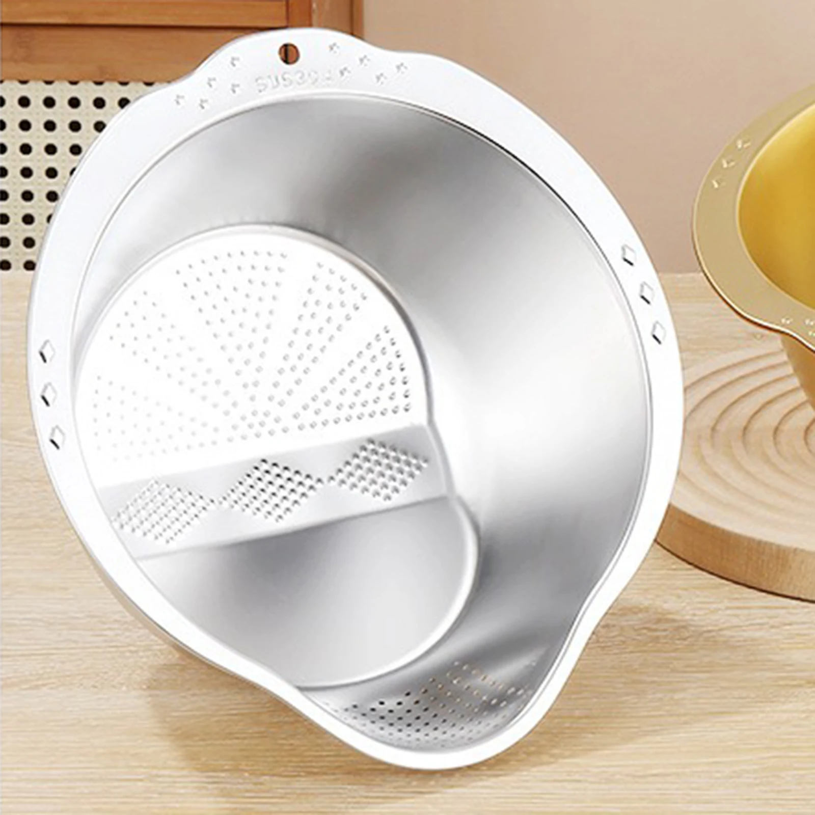 Colander Steamer Baskets Drainage Basket Side Drainers Slanted Bottom Basin Solid Construction Easy And Safe Usage