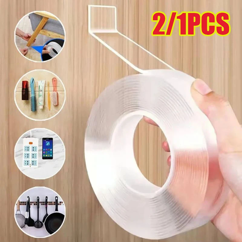 Double Contact Nano Tape Powerful Extra Strong Sided Adhesive for Kitchen and Bathroom Waterproof and Cleanable Tool