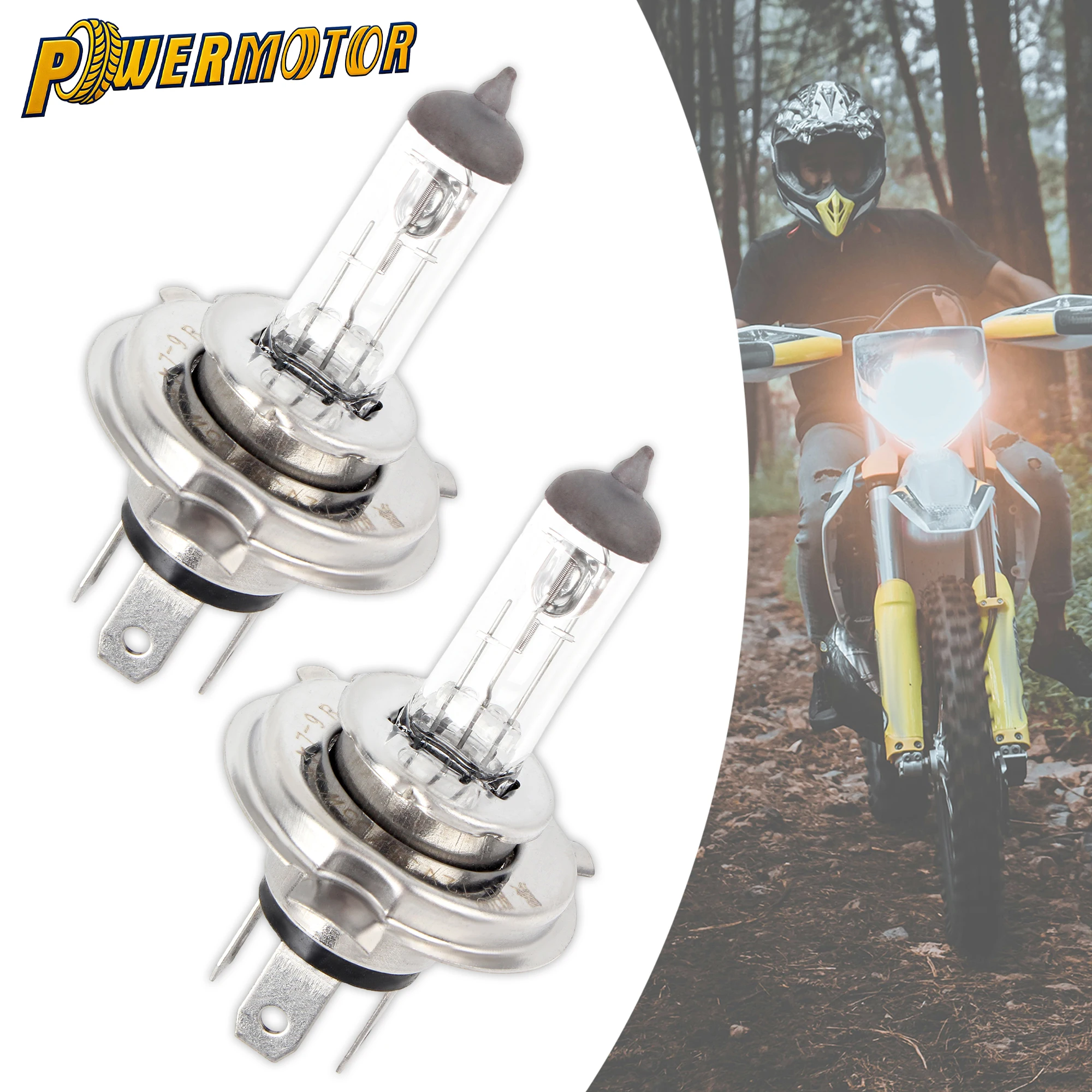 

H4 Motorcycle Halogen Headlight Wick 12v 35w 4200K Super White Halogen Light Bulb ATV Motocross Scooter Modified Accessories