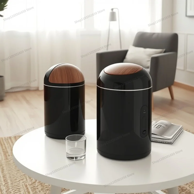 For Desktop Trash Can, Household Mini Storage Box with Lid, Bedroom Dining Table, Living Room Small Paper Basket