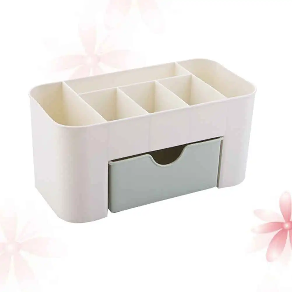 

1Pcs Plastic Desktop Box Green Multi-Compartment Makeup Organizer Jewelry Storage Case for Bedroom Bathroom Desk