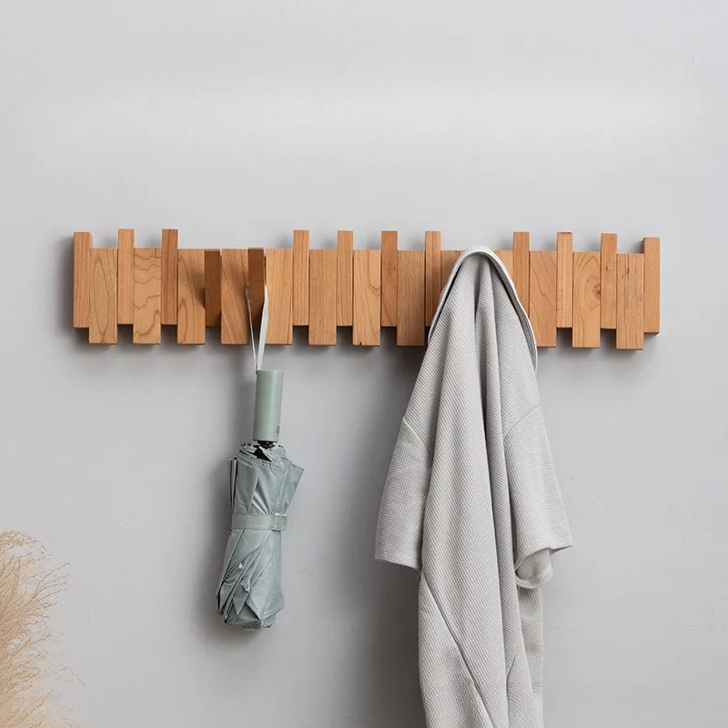

Solid Wood Wall Clothes Hanger Hook Creative Living Room Coat Shawl Clothing Storage Hook Multifunctional Wall Clothes Hanger
