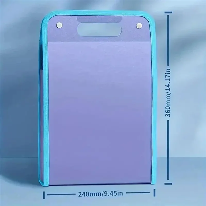 Cartella impermeabile estesa Well Made-4PCS, manager di file verticale con maniglia Cartelle da ufficio portatili multi-page A4 a 13 tasche