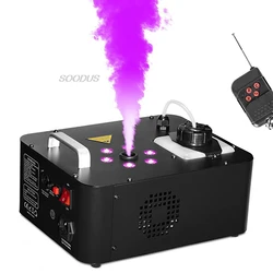 Lights Vertical Dry Fog Machine 900W With 6 LED Lights DMX Wireless Remote Control For Stage Club Halloween Wedding DJ Parties