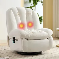 Power Recliner Chair, Swivel Rocker Massage Chair Recliner with Heated, Bluetooth Speaker, Shell Shape Rocking Recliner Chairs