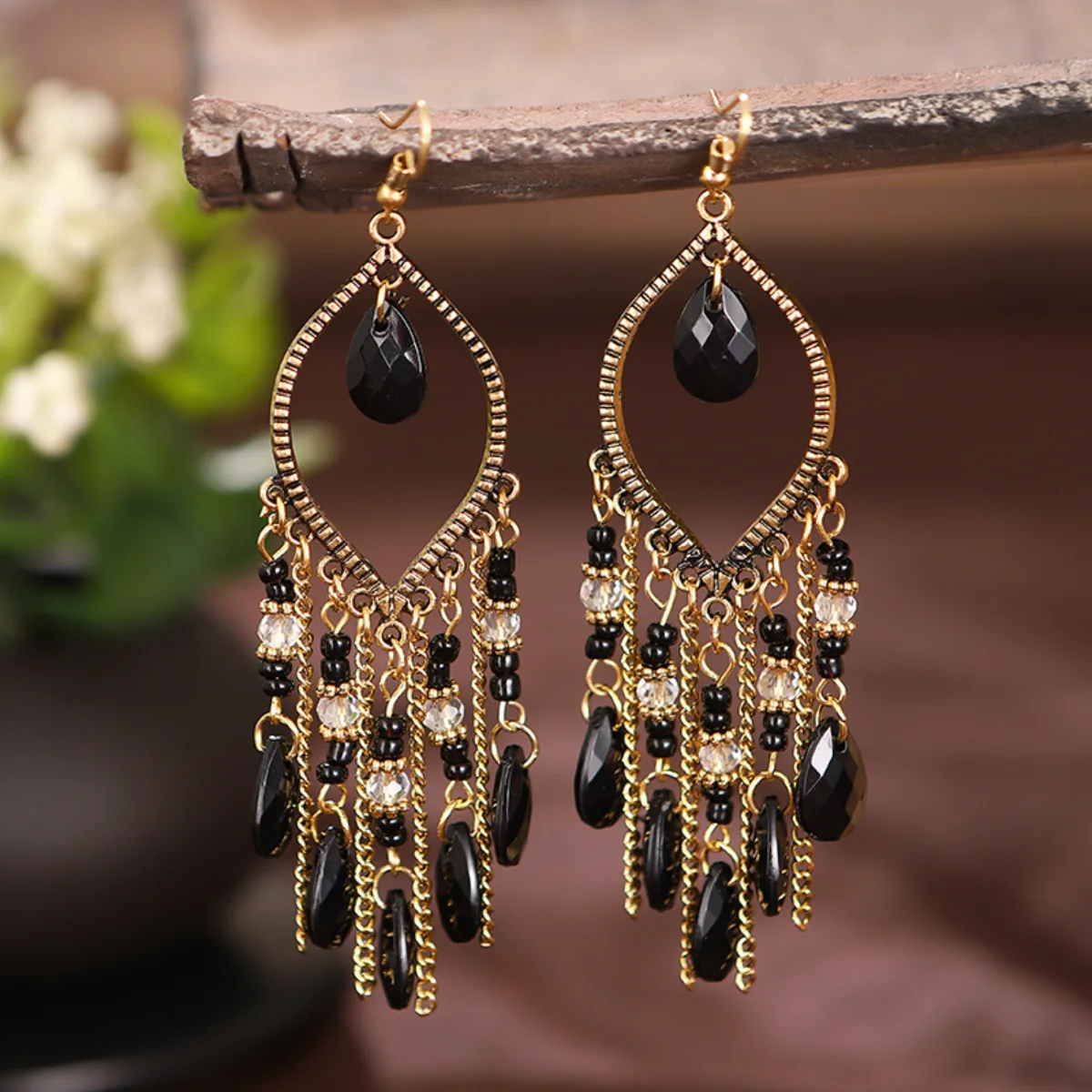 Antique Gold-plated Long Tassel Earrings Female Retro Drops Chain Earrings Less Than $1 Postage Lowest Price Wholesale Jewelry