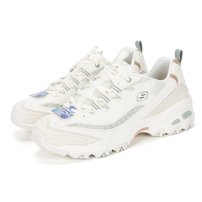Skechers Women's Casual Shoes Retro Fashion Lightweight Dad Shoes Thick-Soled Wear-Resistant Panda Shoes Height-Increasing Women's Sneakers 896204-Ofwt