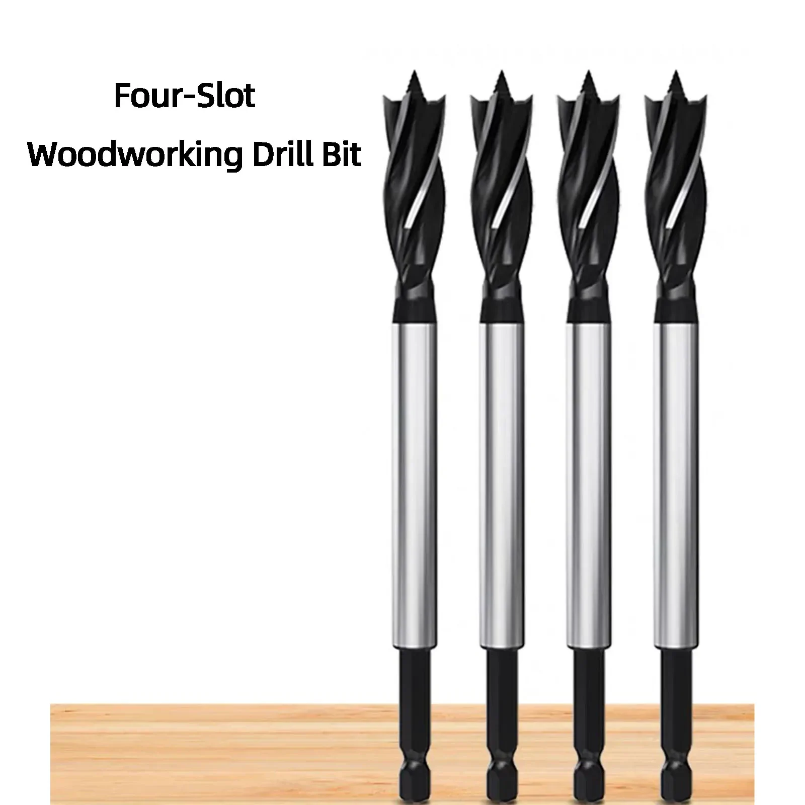 8-35mm Auger Drill Bit Woodworking Support 165mm Four-Slot Four-Blade Reaming Drill Hole Opener Woodcutter Hex Shank