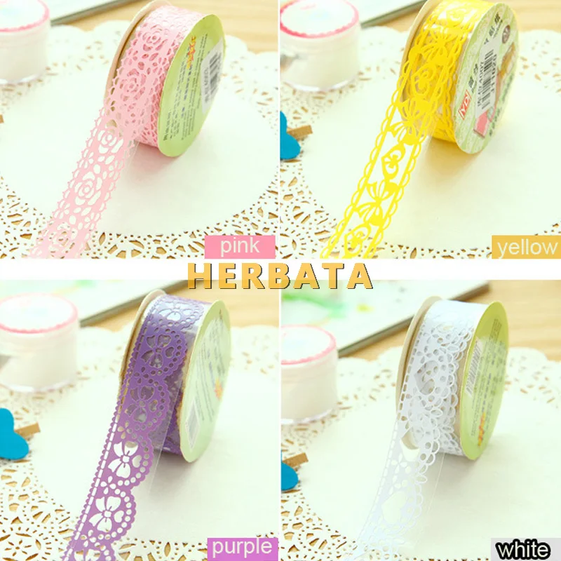 1pc/lot DIY Lace Decorative Tape Plastic Sweet Washi Tape for photo album Scrapbooking Masking Tape Free shipping CL-2301