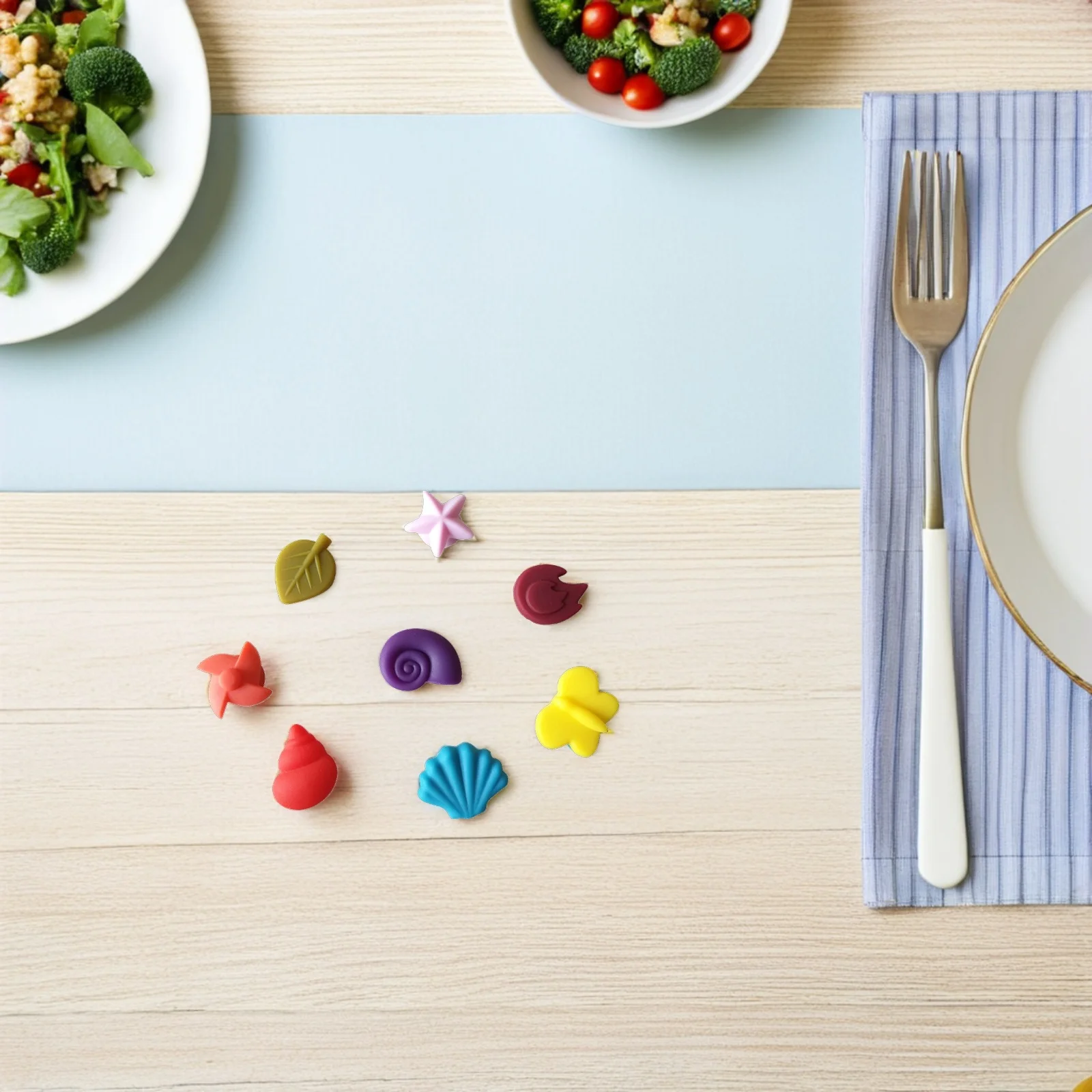 

8pcs Silicone Wine Glass Markers Suction Cup Drink Identifiers For Party Bar Wedding Family Events Cup Charms Glass Labeler