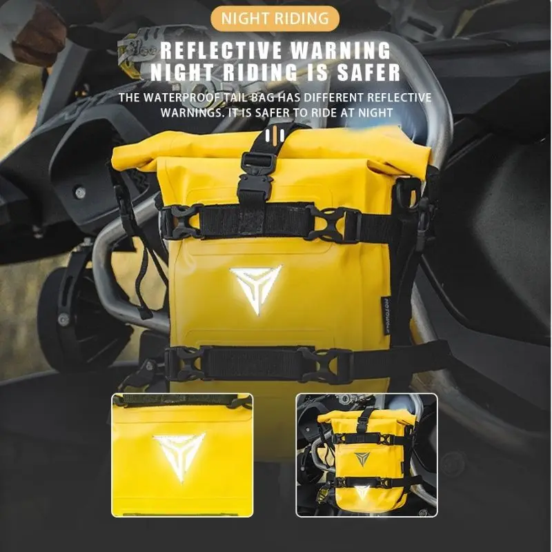 

Motowolf Waterproof Motorcycle Crash Bar Bag Motorbike Touring Side Backpack Yellow Adventure Dry Moto Saddlebags Universal