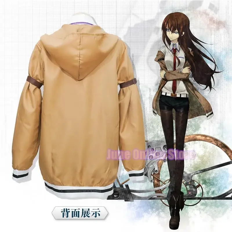 Steins Gate Cosplay Kostuum Japanse Anime Game Cosplay Kurisu Makise Uniformen Volledige Set Jas Shirt Stropdas Rok Custom Made @ 0Z *