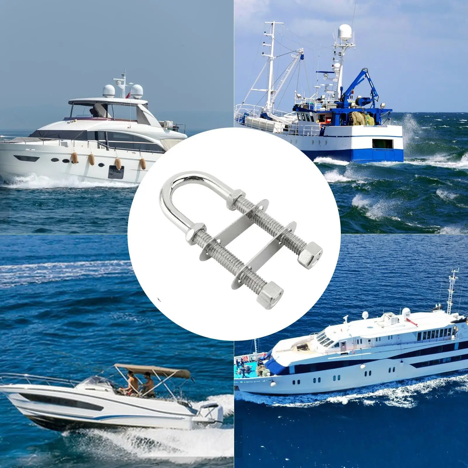 U-образный болт из нержавеющей стали, сверхмощная фурнитура из нержавеющей стали, U-образный болт для лодок, якоря для яхт, оборудование для палубы, обслуживание док-станции