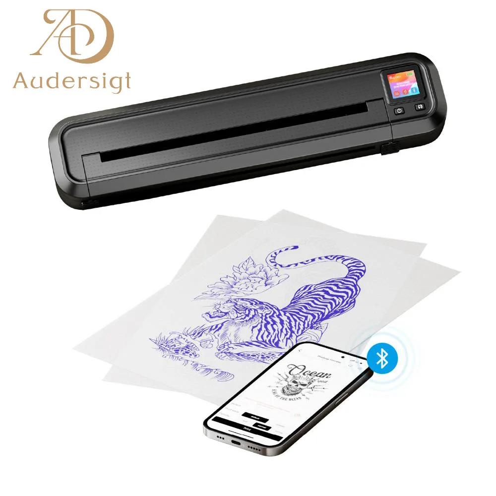 MHT-500 Wireless Tattoo Stencil Printer with LCD Screen Thermal Transfer Copier Machine Compatible with Smartphone and PC