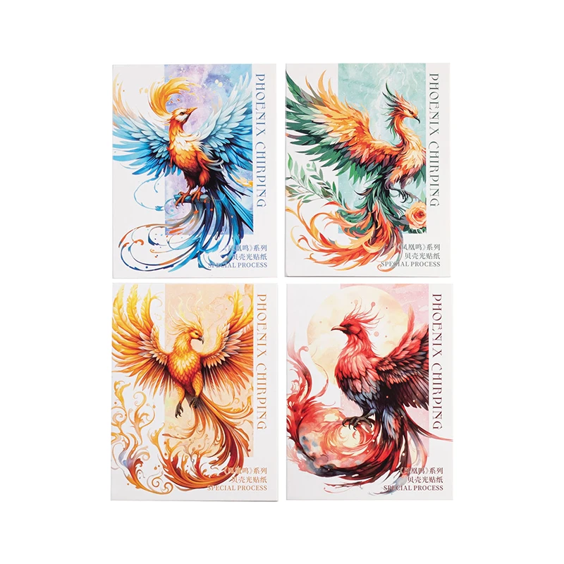 8PCS Phoenix chirping series cute lovely decorative Adhesive PET sticker