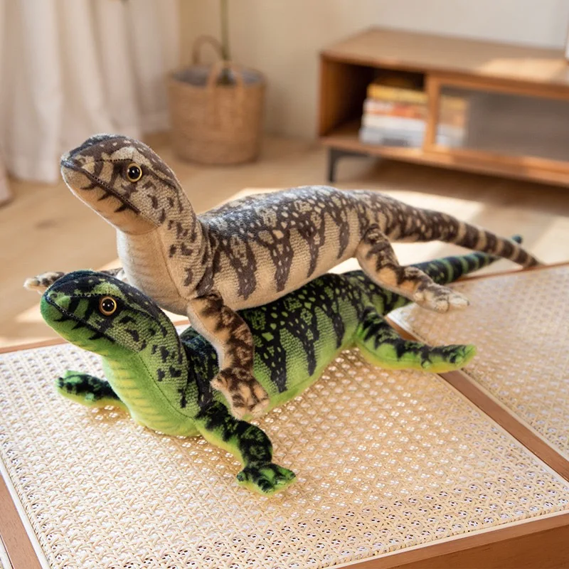 75cm Real Life Lizard Plush Toy Simulation Realistic Stuffed Wild Animals Toys Lifelike Green Brown Lizard Toy Gift For Children