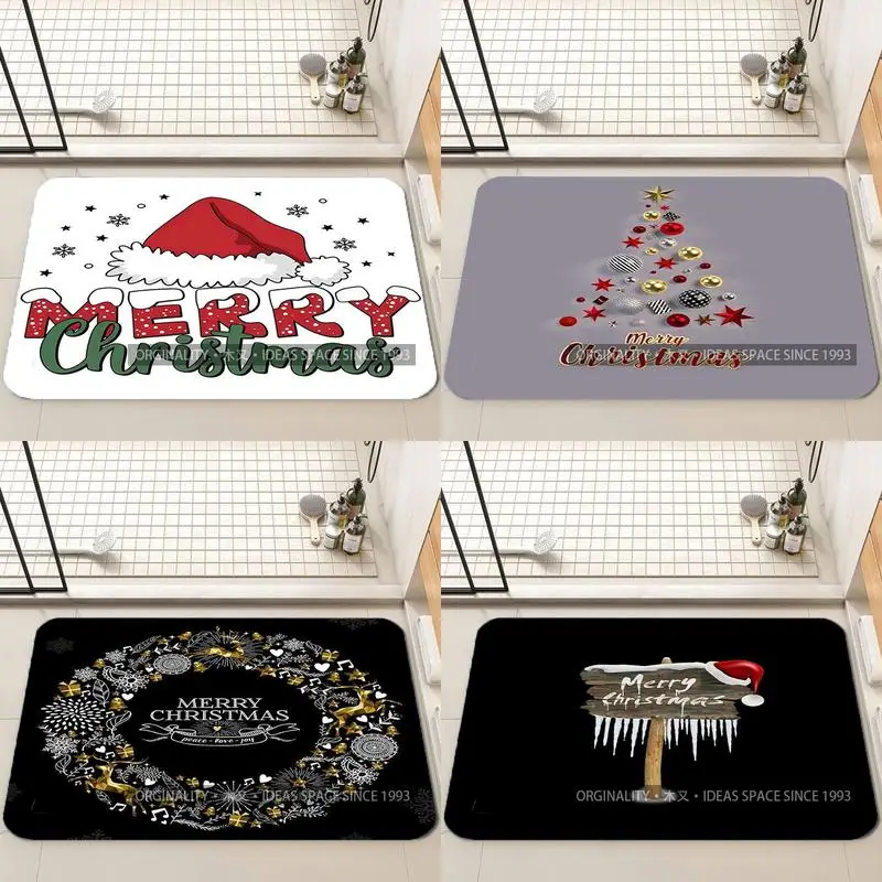 

Коврик с рождественским узором, украшение для гостиной, домашний диван, нескользящий ковер, кабинет, спальня, татами, детский мягкий напольный коврик