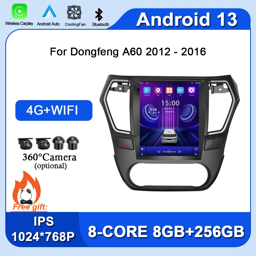 Wireless Carplay For Dongfeng A60 2012 - 2016 Android 13 Car Intelligent System Stereo Auto Radio Multimedia GPS Navigation BT