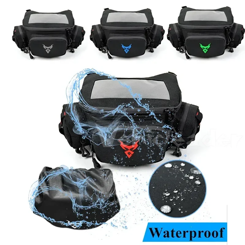 

Waterproof Motorcycle Front Bag Universal Windshield Handlebar Fork Storage Bag Multifunction Waist Bag Phone Navigation Pocket