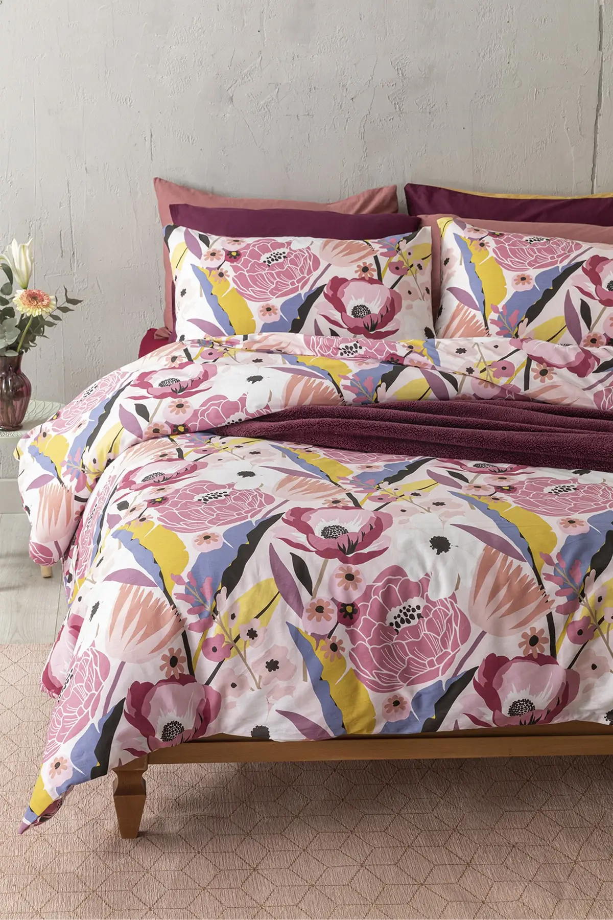 

Home Textile Painted Garden Cotton Double Personality Duvet cover 200x220 Cm Pink 100 Cotton Turkish Fabric Quality with