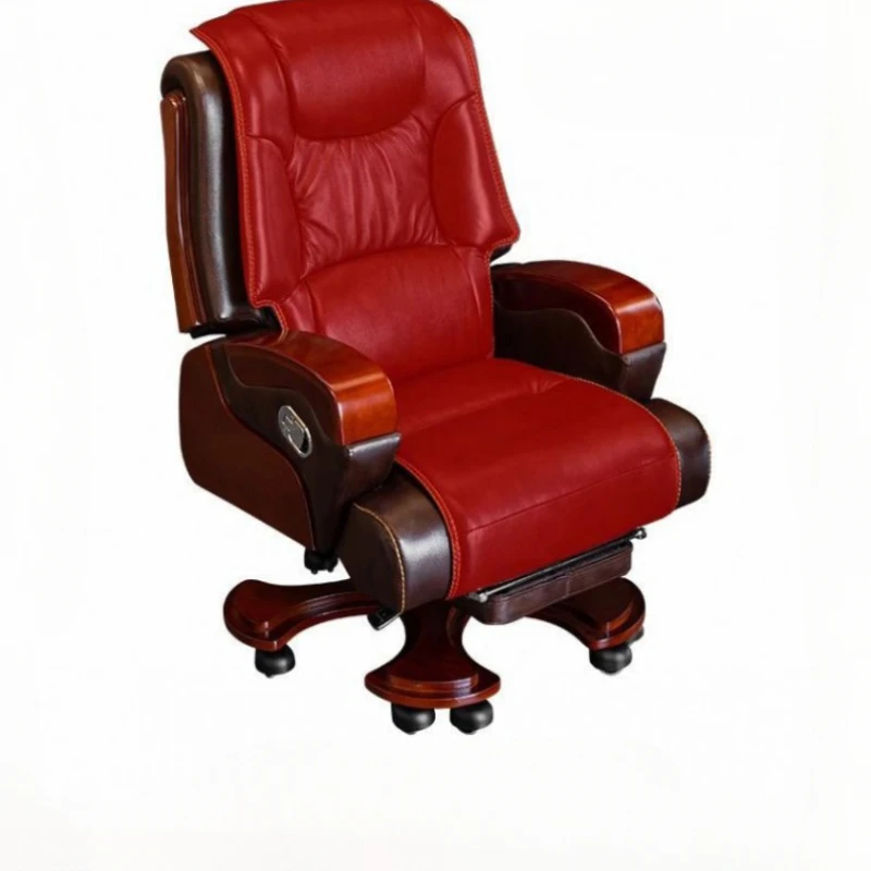 

Leather boss solid wood, office business massage, office chair