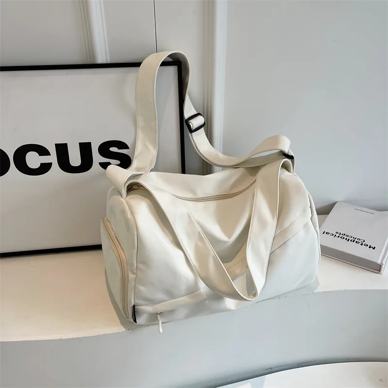 

Холщовая сумка большой вместимости для занятий спортом на открытом воздухе, новая легкая сумка для фитнеса, модная простая сумка через плечо для отдыха