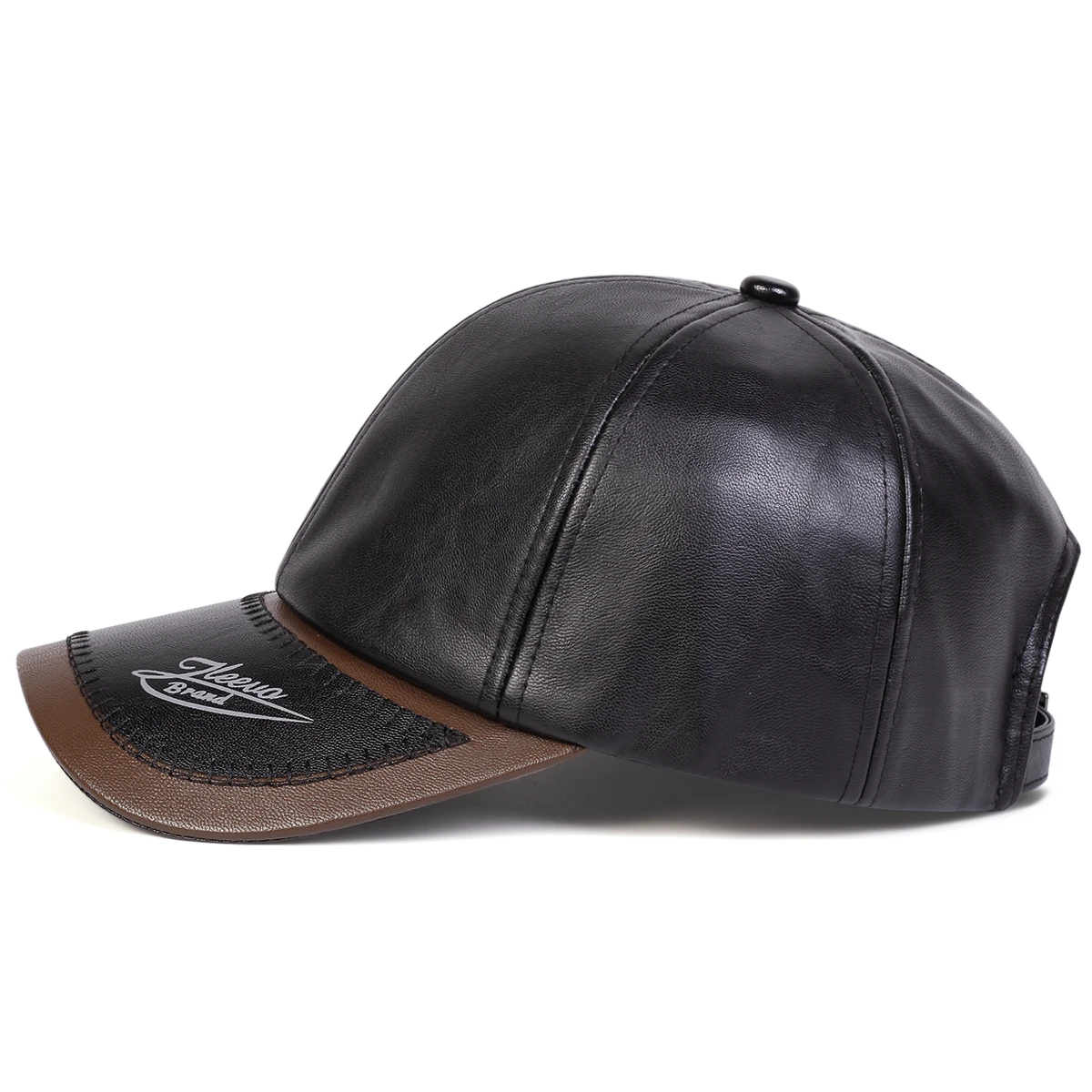 Unisex-Hut mit Schirmmütze und Lederdruck, Baseballkappen für Frühling und Herbst, verstellbare Freizeithüte für den Außenbereich, Sonnenschutzhut – Detail 3