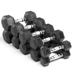 Rubber Round Dumbbell Exercise 5kg 7.5kg 10kg Dumbbells Home Gym Hex Dumbbell Set