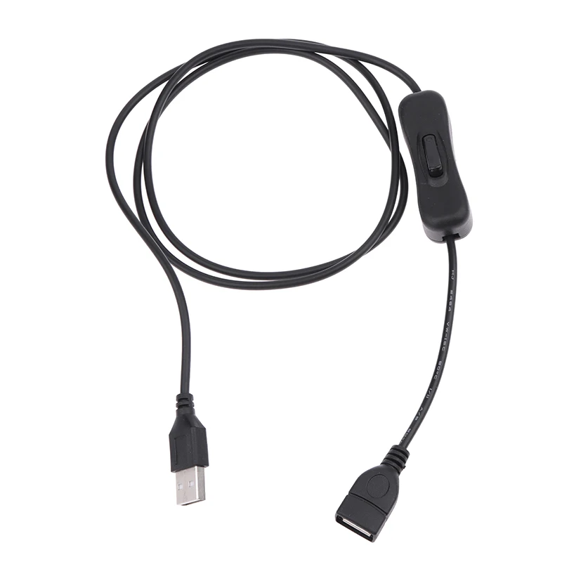 Câble d'extension USB 0.3 avec interrupteur LED pour lampe de bureau, mâle à femelle, marche/arrêt, câble interdit, ligne électrique de nuit, 1.1m, 2.0 m