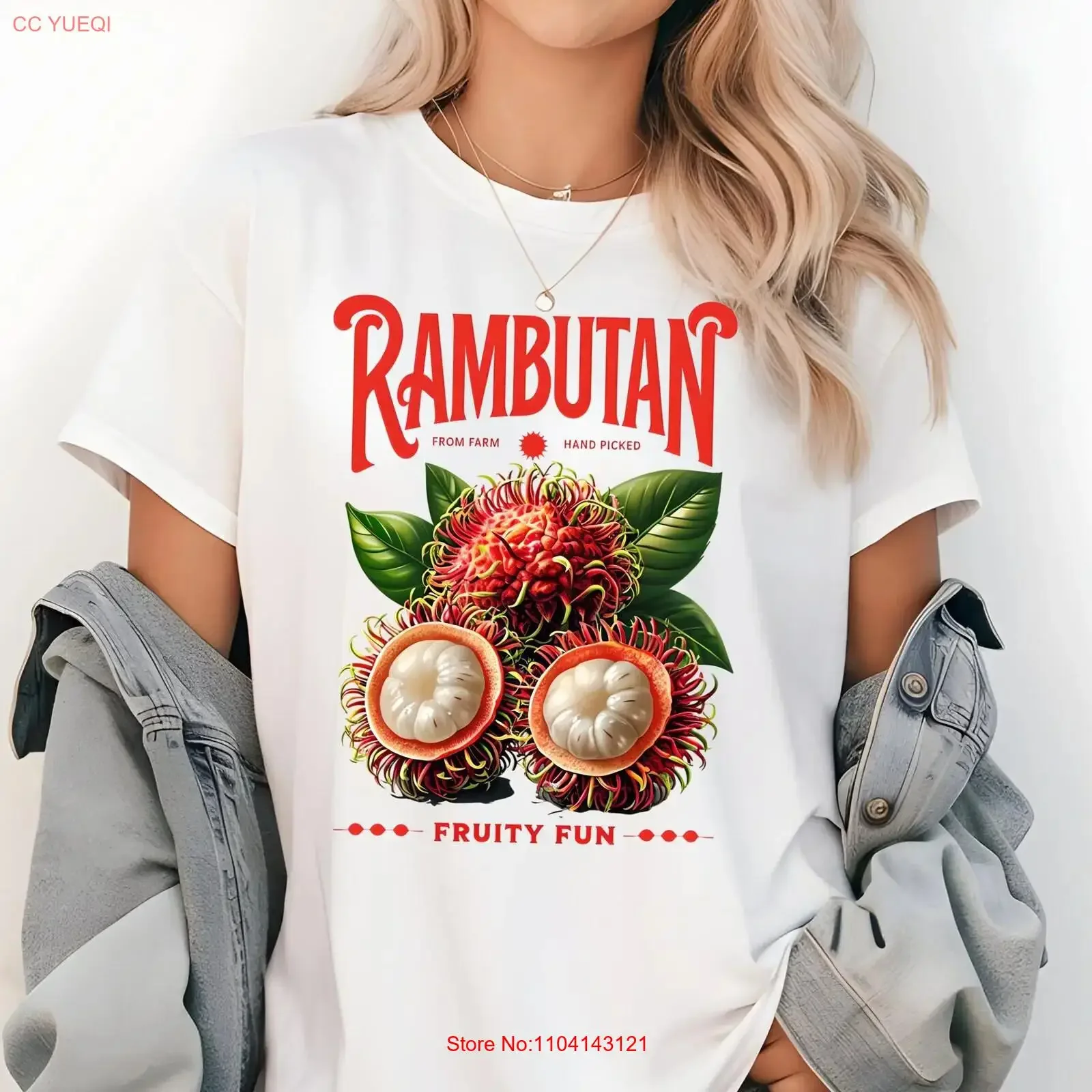 Camiseta Rambutan Vintage, Diseño de Fruta Tropical, Mercado de Agricultores, Estética Retro, Botánica, Foodie, Cottagecore, Vintage, Lavada, Suave