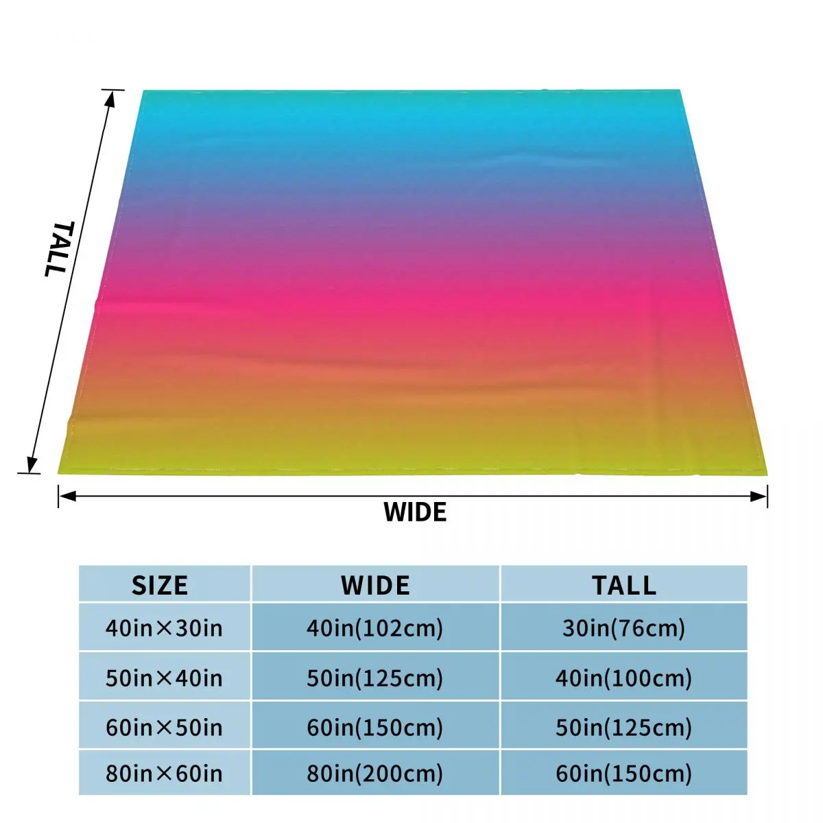 Crayon Box Multicolored Ombre Blanket Soft Warm Flannel Throw Blanket Cover for Bed Living room Picnic Travel Home Couch
