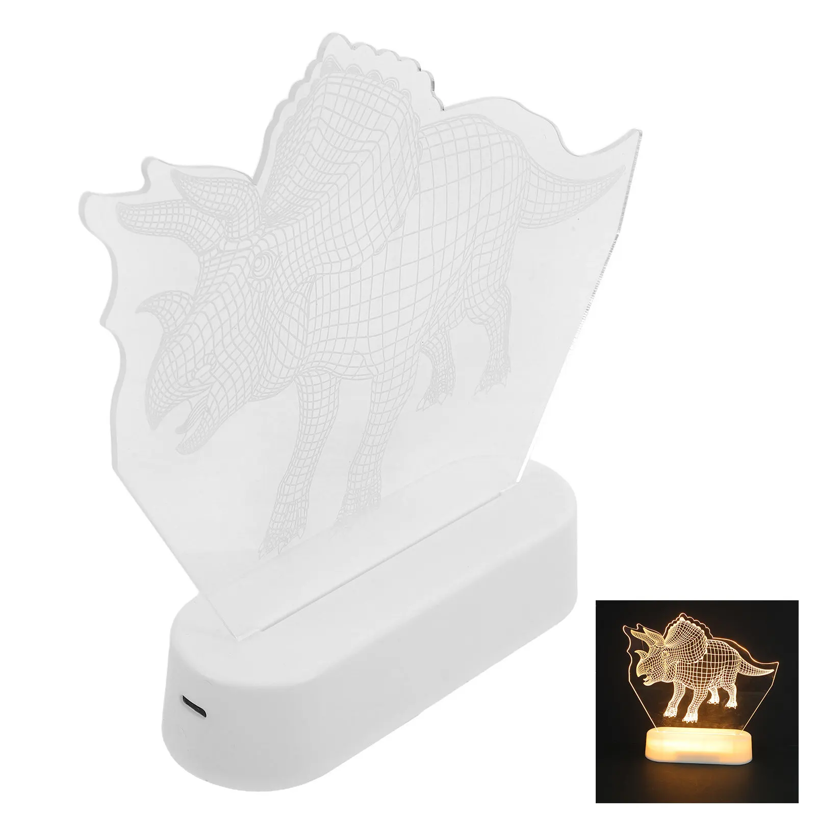 Dinosaur Night Light Portable 3D LED Bedside Lamp Soft Room Table Lamp Dinosaur Bedroom Accessories Dino Night Lights