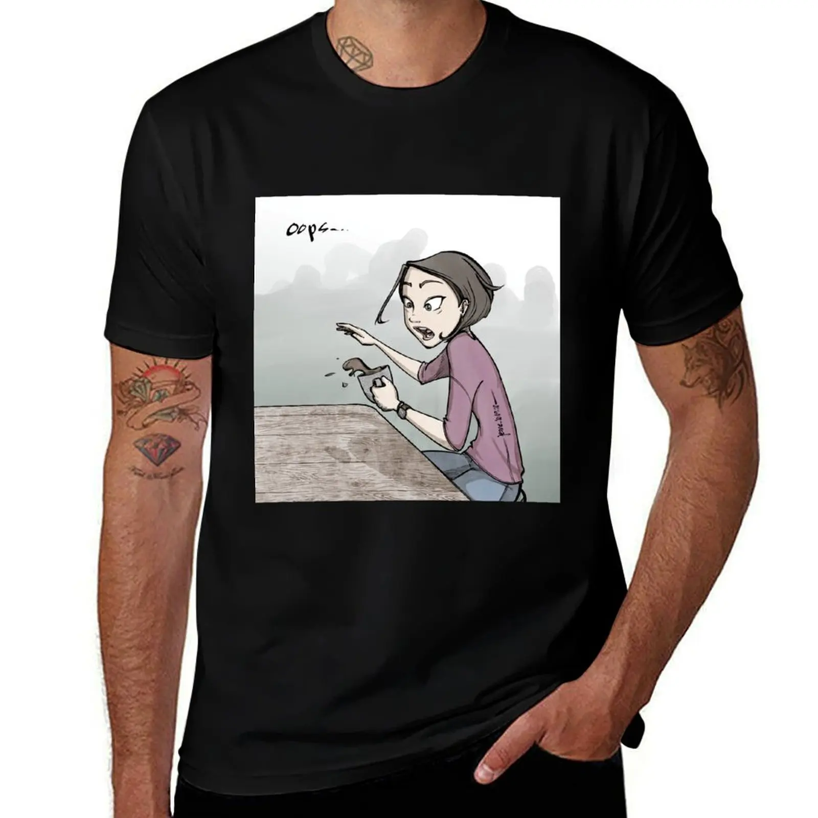 

coffee spill T-Shirt essential t shirt man t shirts high quality luxury brand cotton t shirt man T-Shirt