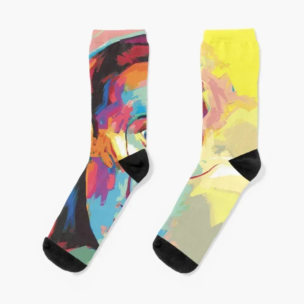 

Salvador Dali Portrait Socks designer Crossfit warm winter Running Men's Socks Women's