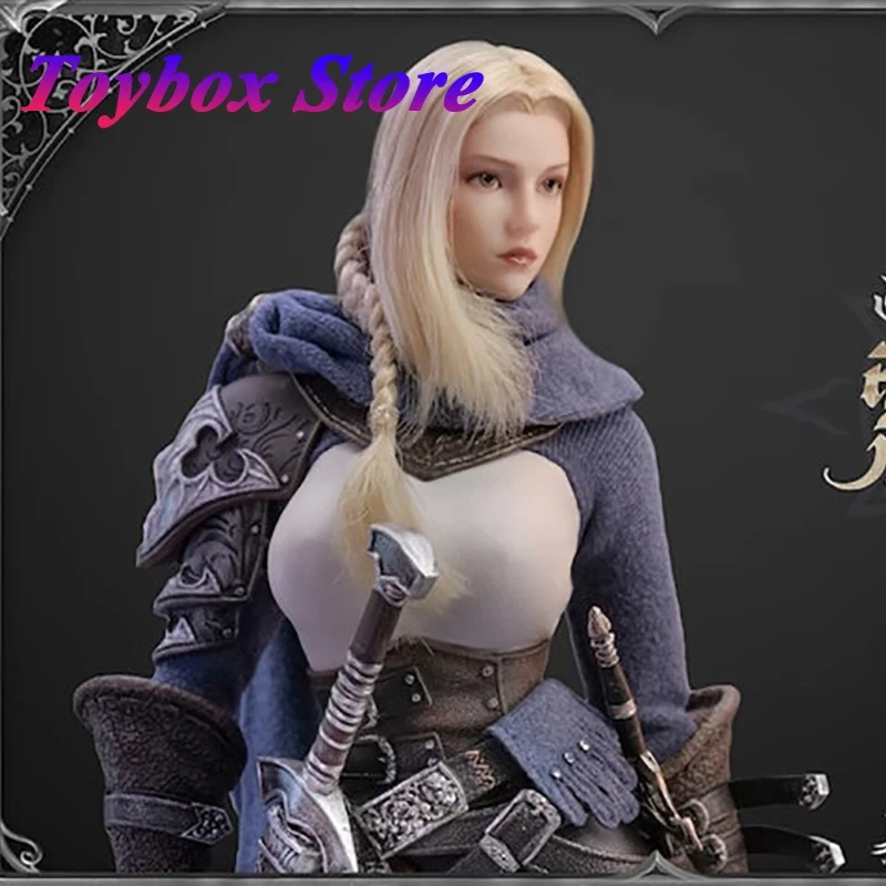 Quick Shipment YMTOYS YMT103 1/6 Scale Gold Hair Female Hunter Sofia Brown Long Boots Design 12