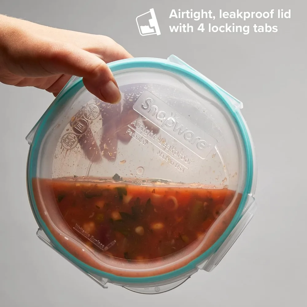 Set di contenitori per alimenti in plastica (confezione da 14, dimensioni miste) Coperchi ermetici a tenuta stagna senza BPA Freezer Lavabile in lavastoviglie Microonde