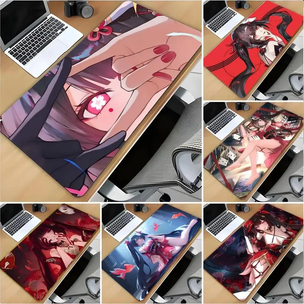 Honkai Star Rail Sparkle Mouse Pad Large Mouse Pad Desk Mat Non‑Slip Gaming Board Game Mat with Stitched Edges