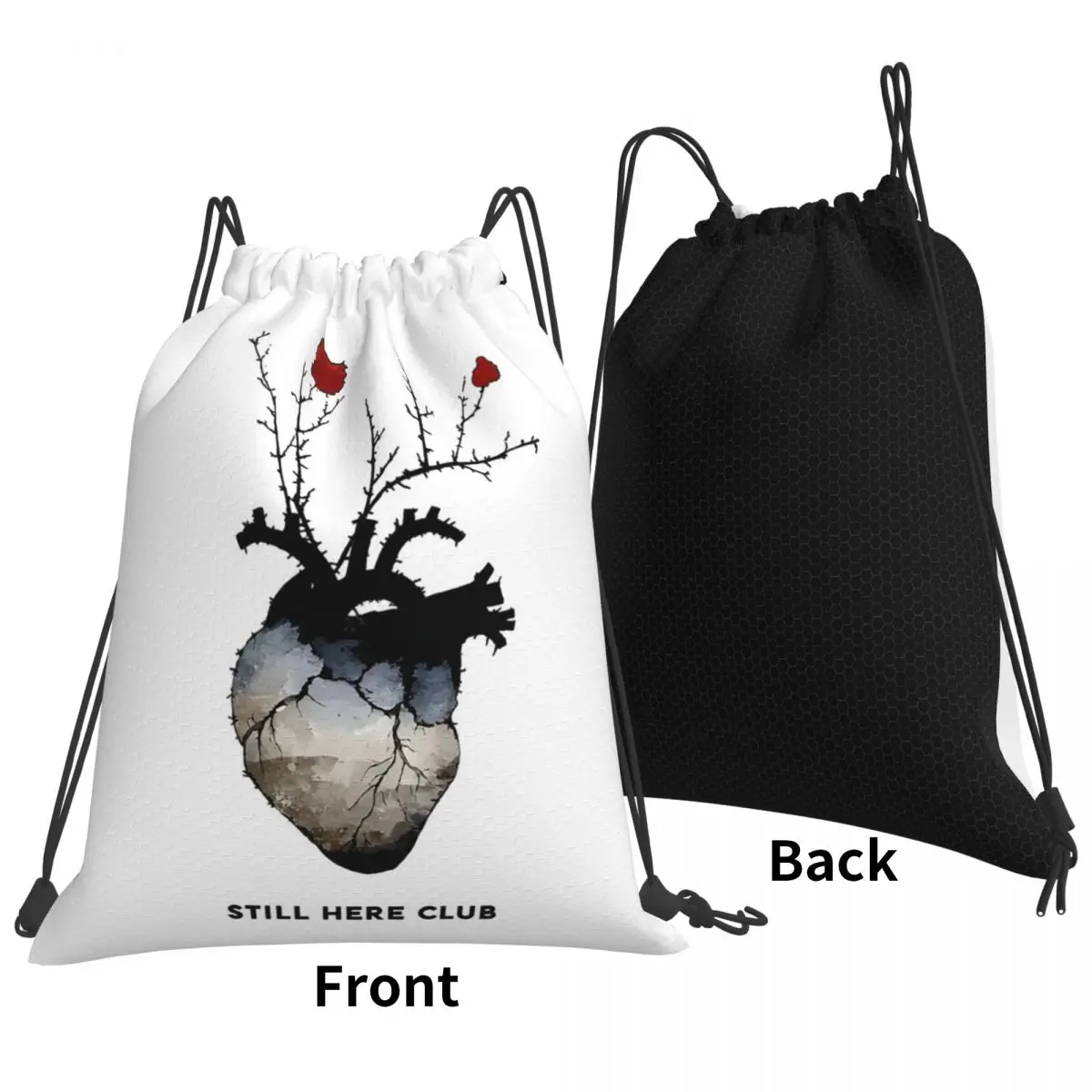 Heart Health. Attack Survivor Backpacks Portable Drawstring Bundle Pocket Sundries Bag Book Bags for Man Woman School