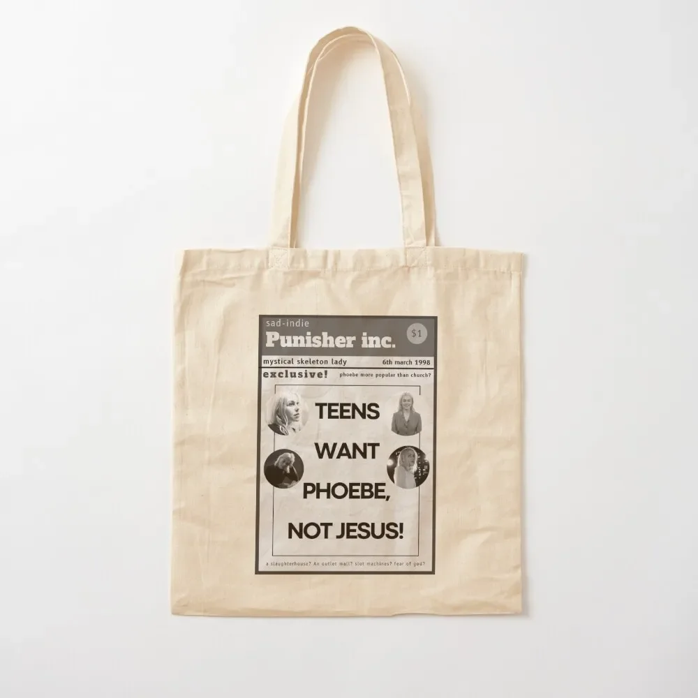 

teens want phoebe bridgers not jesus! poster design Tote Bag canvas tote bags Custom bag Beach bag Gift